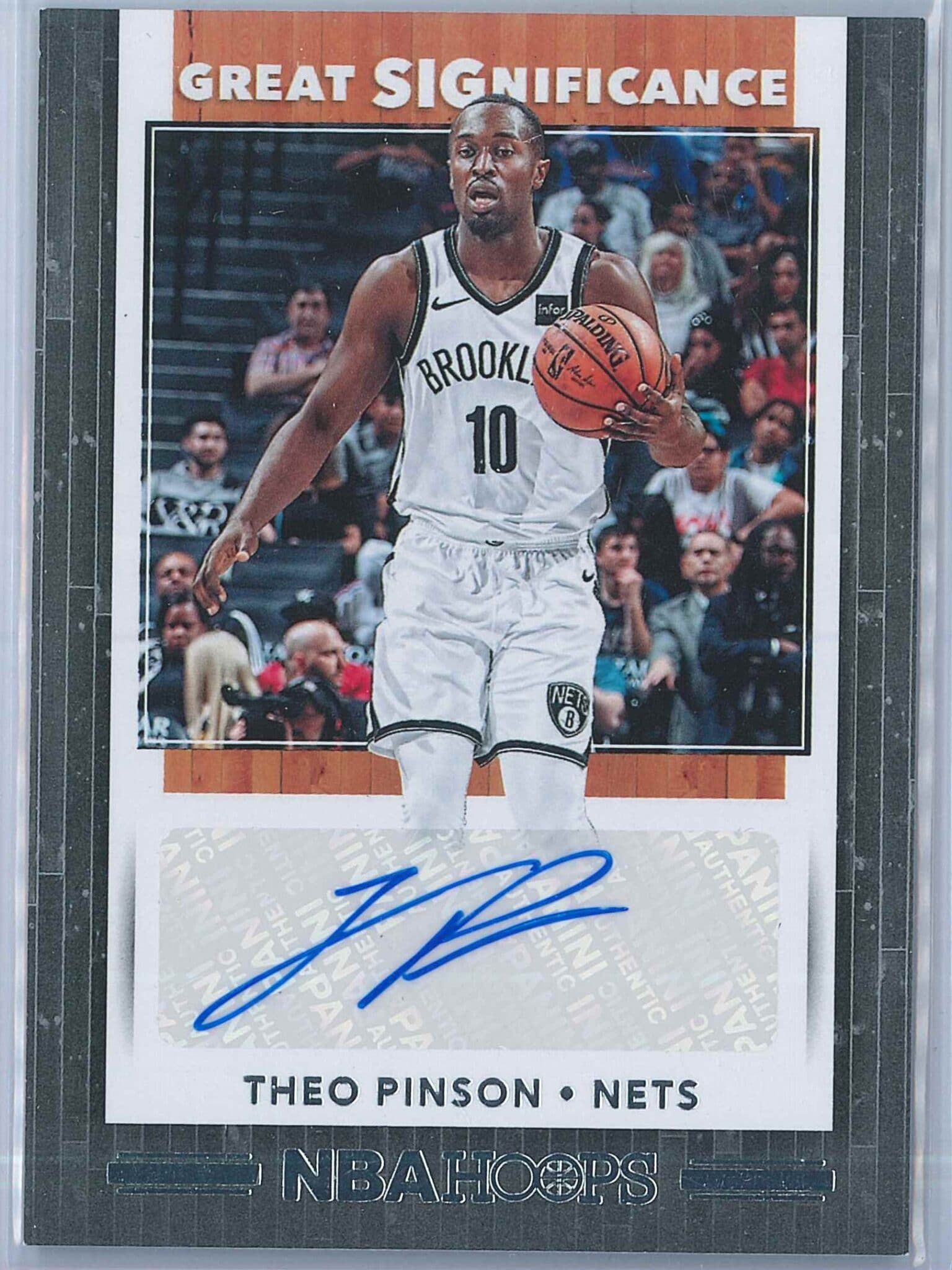 Theo Pinson Panini NBA Hoops 2019 20 Great SIGnificance Auto