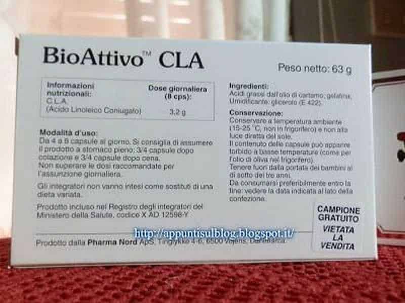 BioAttivo CLA Pharma Nord: acido linoleico coniugato, come si usa 3 BioAttivo CLA, metabolismo sveglio e all'erta per perdita peso
