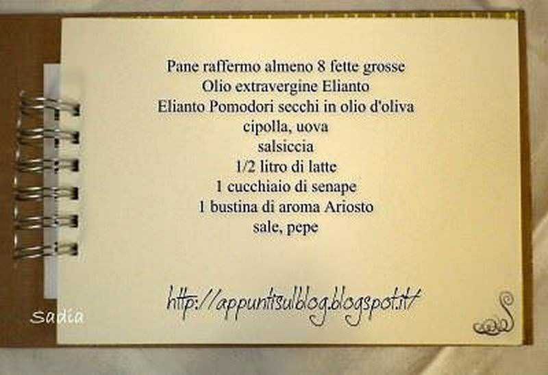 Pane raffermo con ricetta