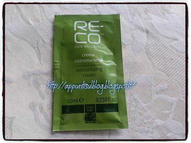 Green Light RE-CO e Siero Argan, capelli crespi rimedi: trattamento illuminante 5 Crema per capelli ricostruttiva Reco, contenuto da 30 ml, confezione singola, prodotti per la cura dei capelli e trattamento ricostruente.