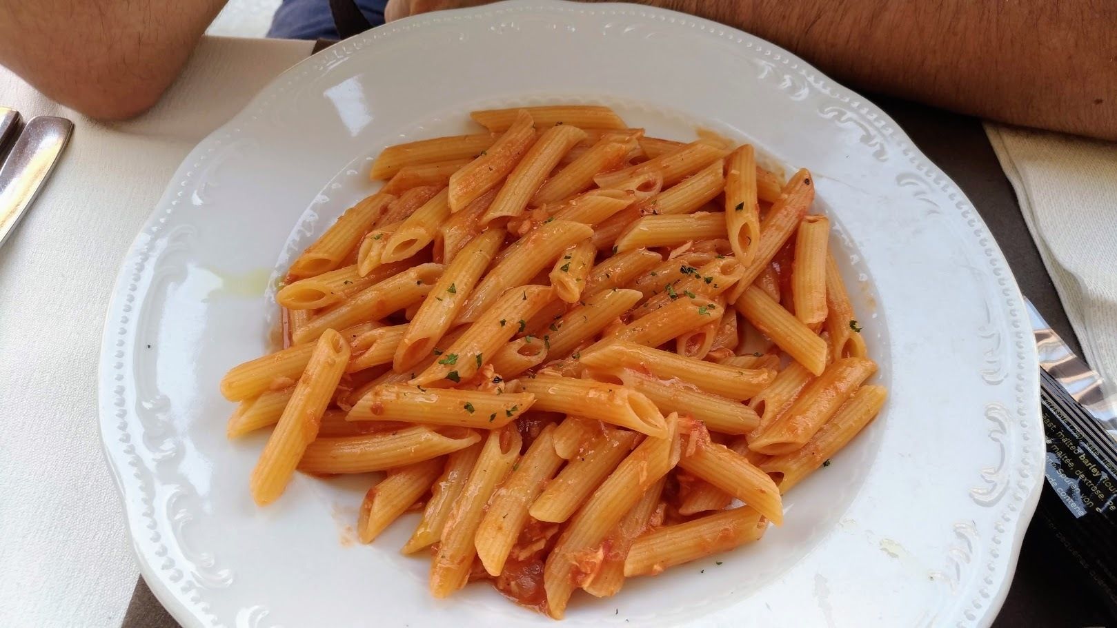 ziti e fettine in agrodolce con olio Dante