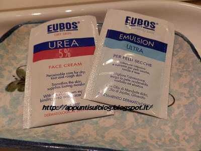 Crema viso Urea 5% e Emulsione Ultra EUBOS per pelli secche, cura della pelle giorno e notte, idratante e lenitiva per pelli sensibili.