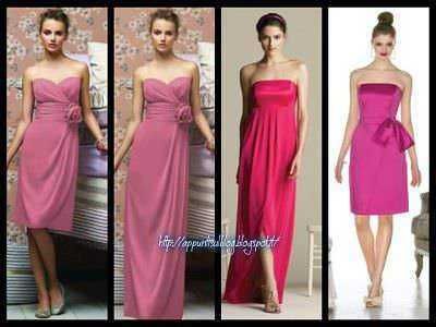Eleganti abiti da sera in tonalità rosa e fucsia, perfetti per occasioni speciali e eventi formali.