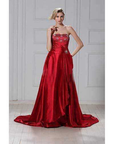 Elegante abito da sera rosso con pizzo e gonna lunga, perfetto per occasioni speciali e eventi formali. Modello femminile e raffinato, ideale per serate di gala e matrimoni.