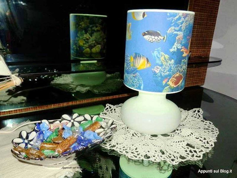Capricci Italiani: lampade personalizzate con foto 3 Lampada decorativa personalizzata con immagine marina e pesci