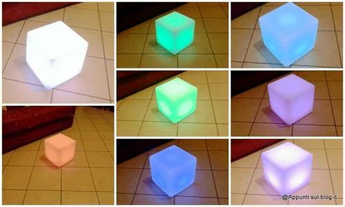 Cubo 16 LED colorati per interior design