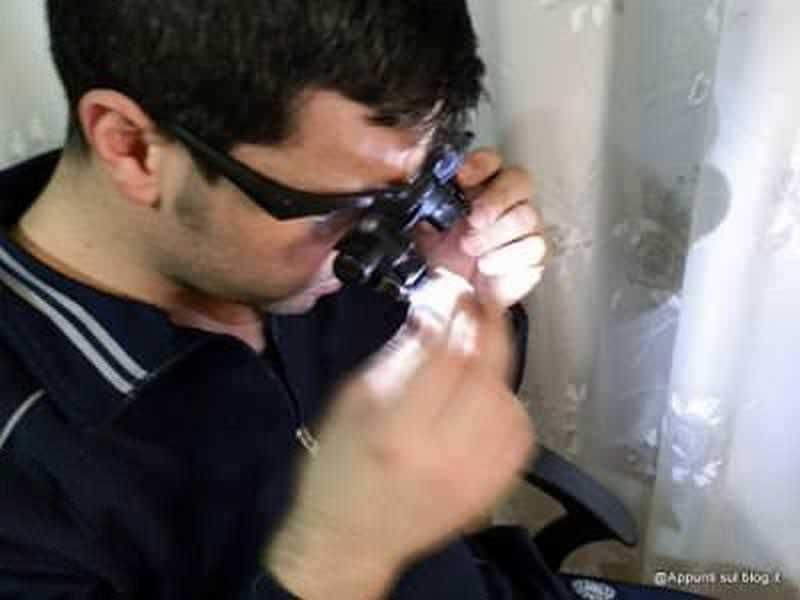 Occhiali Lente ingrandimento per riparazione Orologio con Luce LED