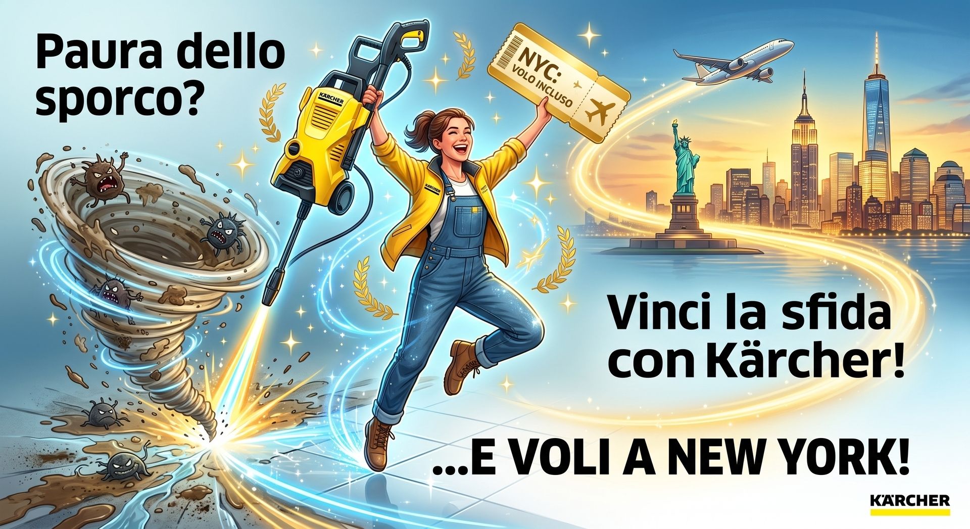 Paura dello sporco? Con Kärcher vinci la sfida e voli a New York!
