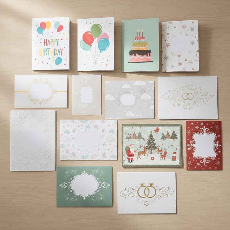 Biglietti d'Auguri: nascita ed evoluzione tra litografia a colori 2 Cartoline di auguri con motivi festivi natalizi, compleanno e matrimonio, perfette per regali, decorazioni e inviti speciali. Ideali per occasioni di festa e ricorrenze.