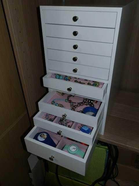Portagioie con 10 cassetti: OneConcept Pompadour portagioie ben organizzati