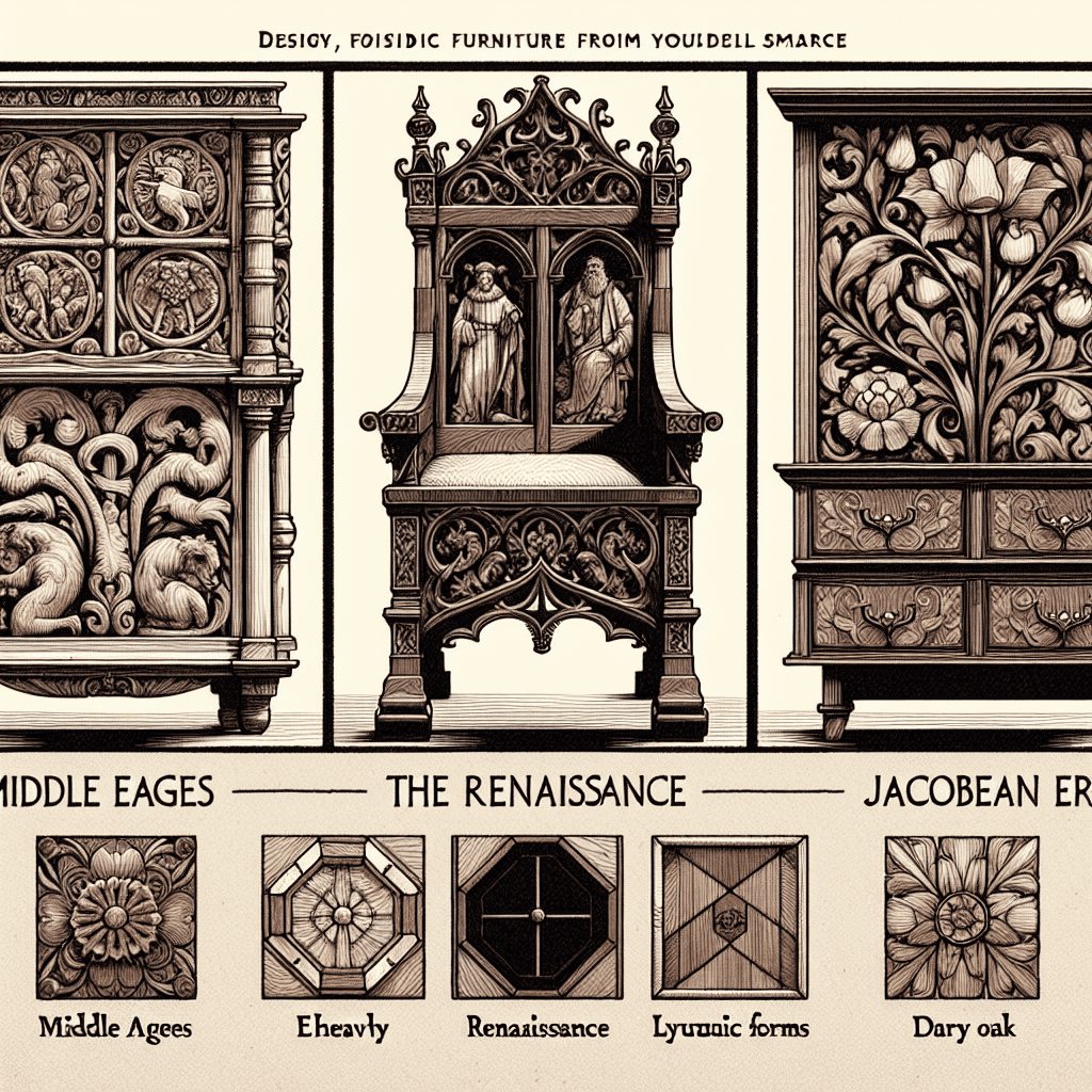 Design dei mobili nel medioevo: Richelieu arredo in legno intagliato, mobili storici in stile rinascimentale,