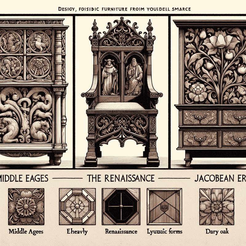 Design mobili medioevo, rinascimento e giacobino 2 Design dei mobili nel medioevo: Richelieu arredo in legno intagliato, mobili storici in stile rinascimentale,