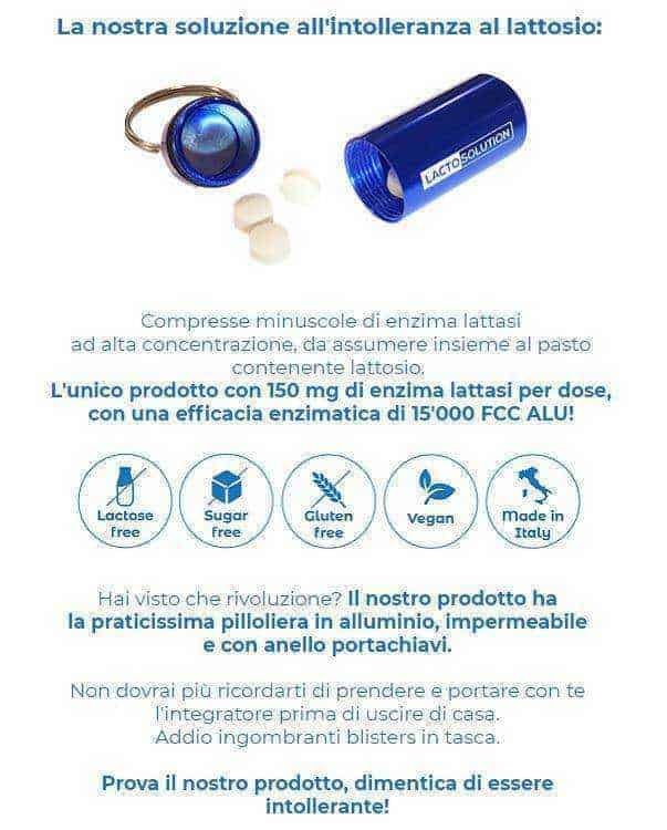 Lattosolution in pill form with container and keychain for calcium and enzyme supplementation, designed for sport and health maintenance.