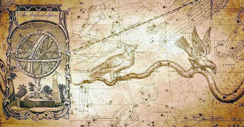 Oroscopo: nozioni base Astrologia occidentale 2 Antico mappamondo astronomico con stelle e costellazioni, disegno storico di astronomia celeste.