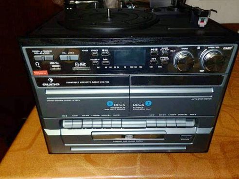 AUNA 388-BT, impianto stereo con giradischi, cassette e bluetooth retrò