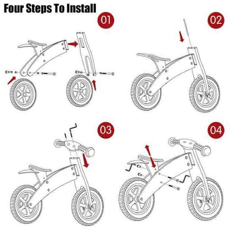Schema di montaggio della Balance Bike