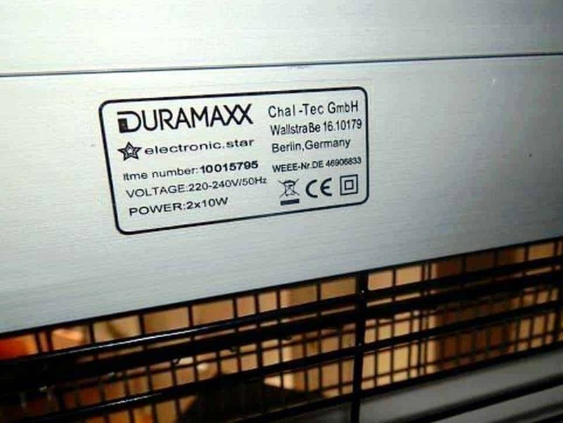 DURAMAXX Sgabello portatile e zanzariera da campeggio 10 Duramaxx Mosquito, zanzariera ecologica a luce ultravioletta