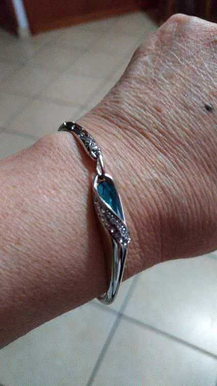Pauline e Morgen "Cinderella" Bracciale Donna-Cristallo SWAROVSKI ELEMENTS Blu-Colore Oro Bianco