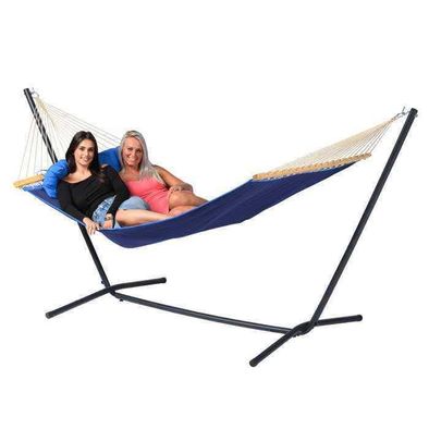 Amaca da giardino Tropilex, relax e comfort 6 Comfy double hammock with iron stand for relaxing outdoor outdoor leisure time.