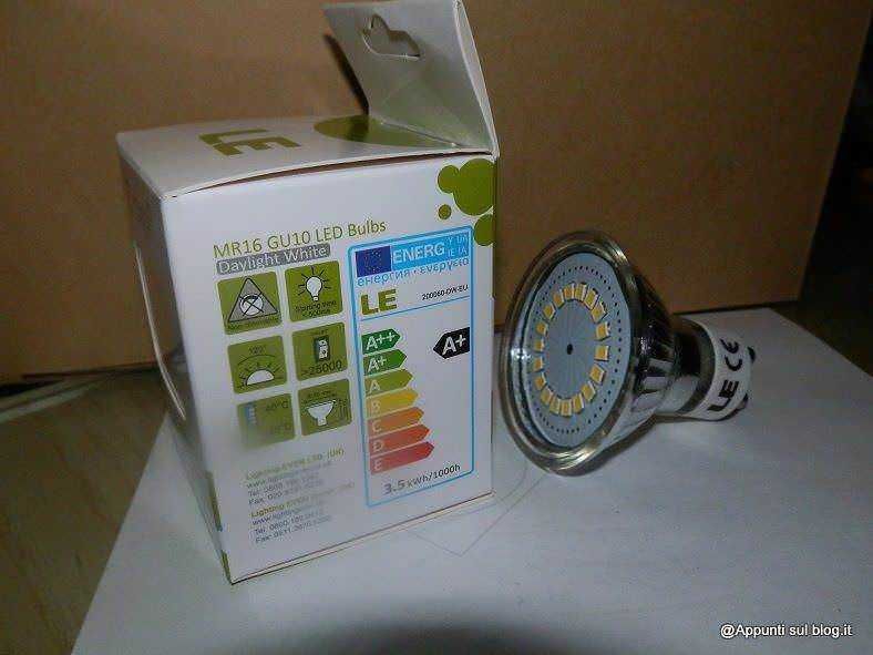 LED Lampare GU10, risparmio energetico e luci a lunga durata, ideale per illuminazione domestica e commerciale, con etichetta energetica A+ e alta efficienza.