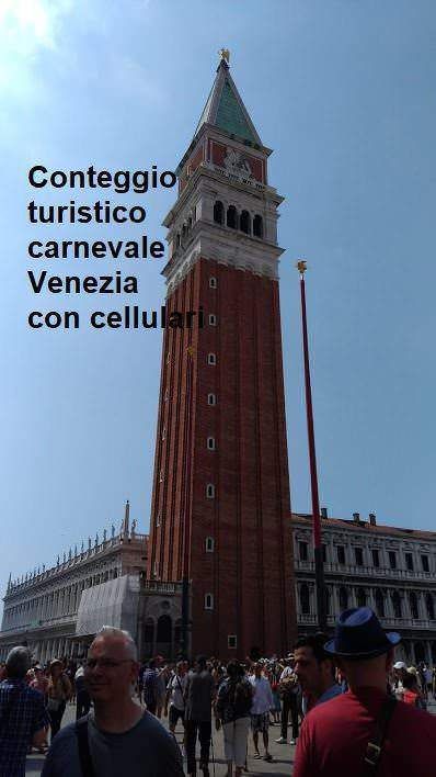 Conteggio turistico carnevale Venezia con i cellulari