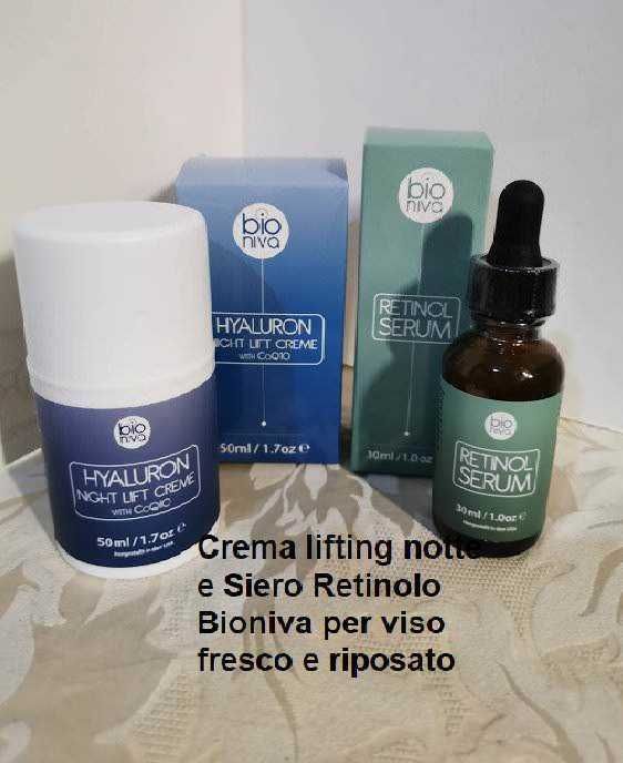 Crema lifting notte e siero al retinolo: Crema lifting notte e Siero Retinolo Bioniva per viso fresco e riposato