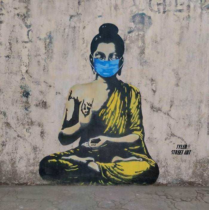 Graffiti contro il coronavirus nel mondo