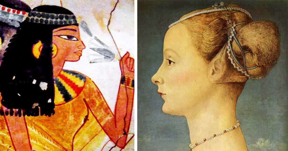 Donna medievale con pelle chiara e cosmetici medievali