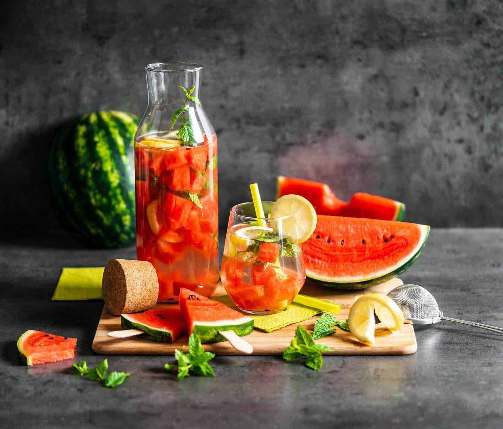 Bevande con anguria fresche e fatte in casa