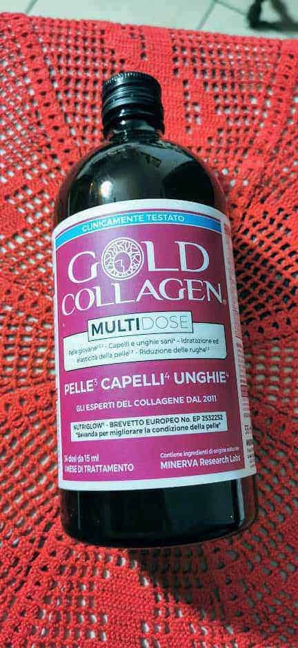 Integratore di collagene Gold Collagen Multi Dose per pelle, capelli e unghie, formula energizzante con ingredienti di alta qualità, riduce rughe e promuove la salute della pelle.