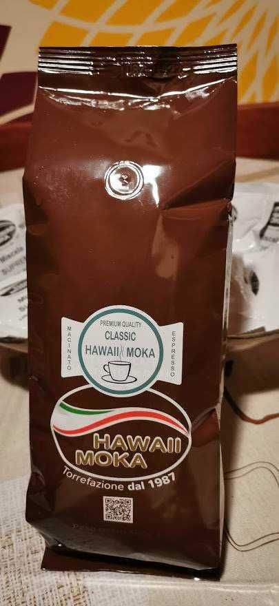 Hawaii Moka caffè in polvere, miscela classica Hawaii Moka, ideale per moka e espresso, dal sapore intenso e autentico, torrefazione di alta qualità dal 1987.