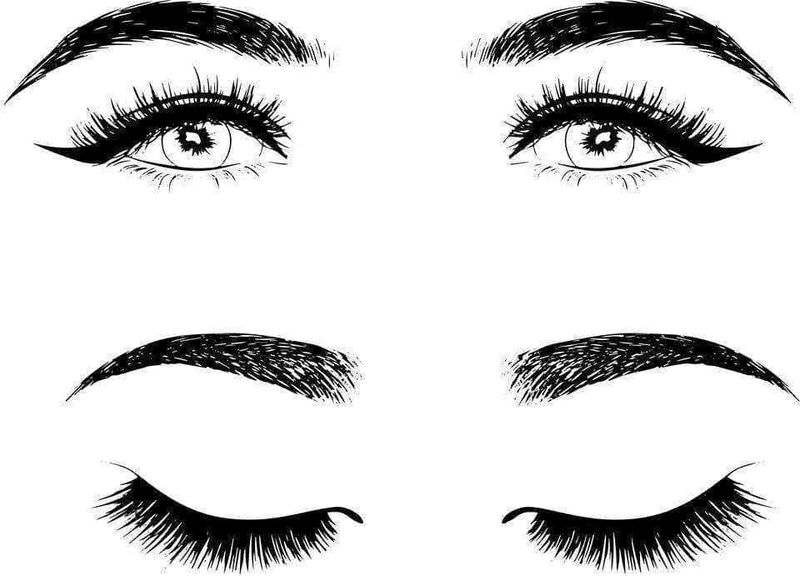 A cosa servono le sopracciglia, 5 ruoli importanti 5 Eyebrows and eyelashes illustration with black and white sketch style, focusing on eye makeup and grooming tips. Perfetto per guide di bellezza e tutorial di trucco.