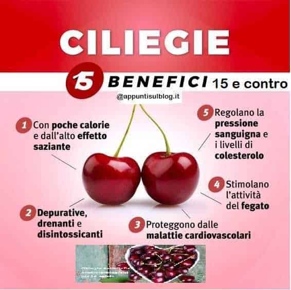 Ciliegie benefici e controindicazioni per la salute