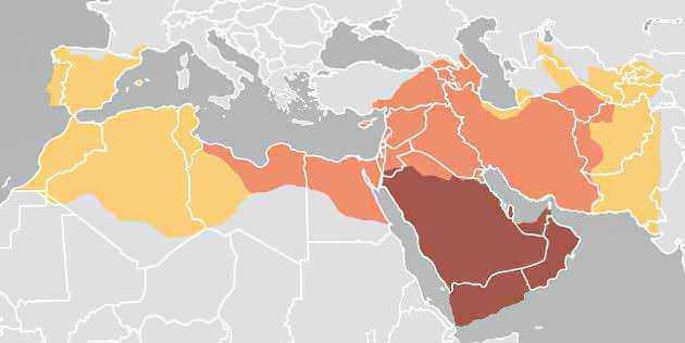 Crociata dei bambini: 7 Leggende sulle crociate da sfatare. Mappa delle conquiste del califfato arabo tra il 610 e il 750