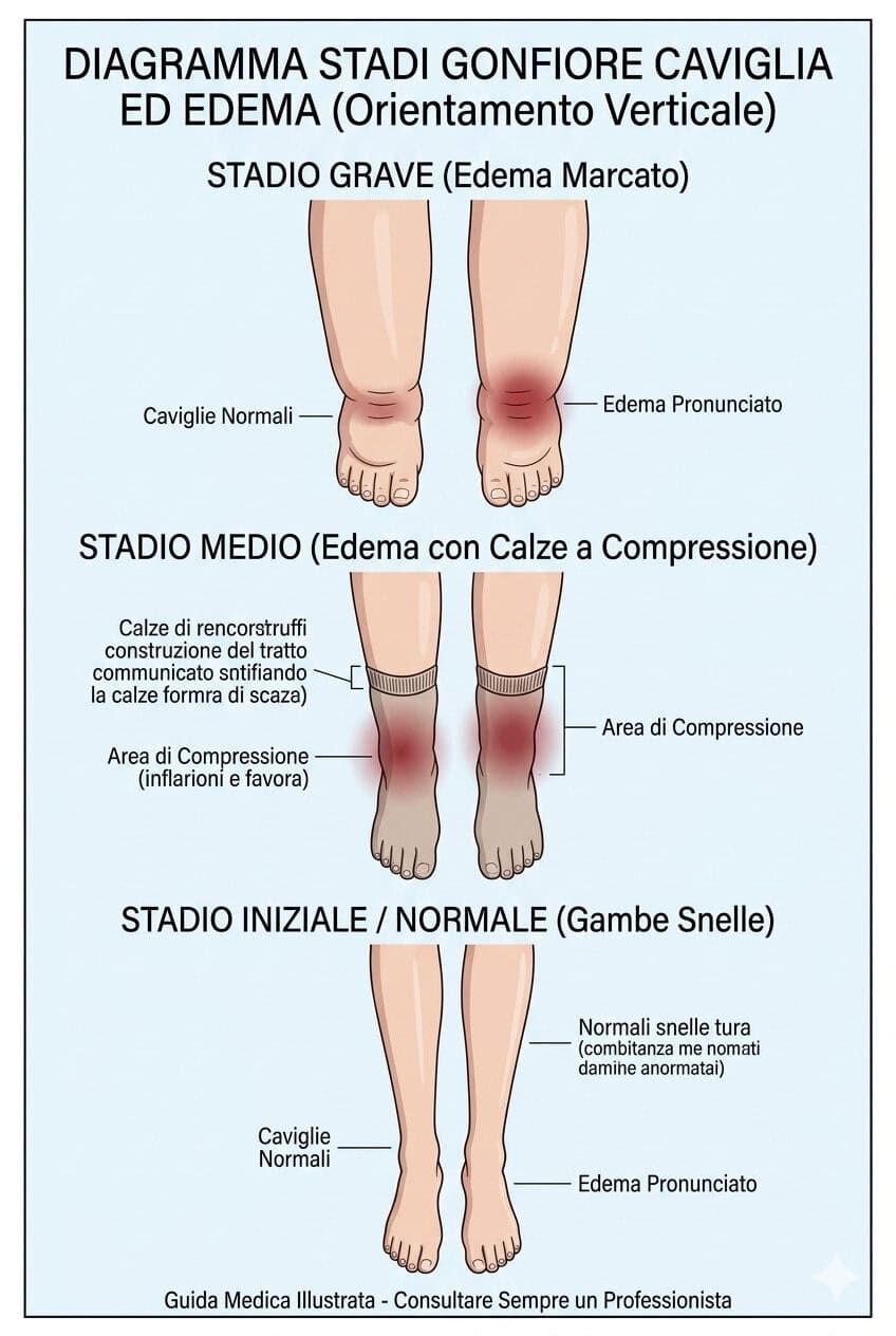 Lipedema sindrome gambe gonfie e trattamenti (2026). 3 stadi gonfiore caviglia