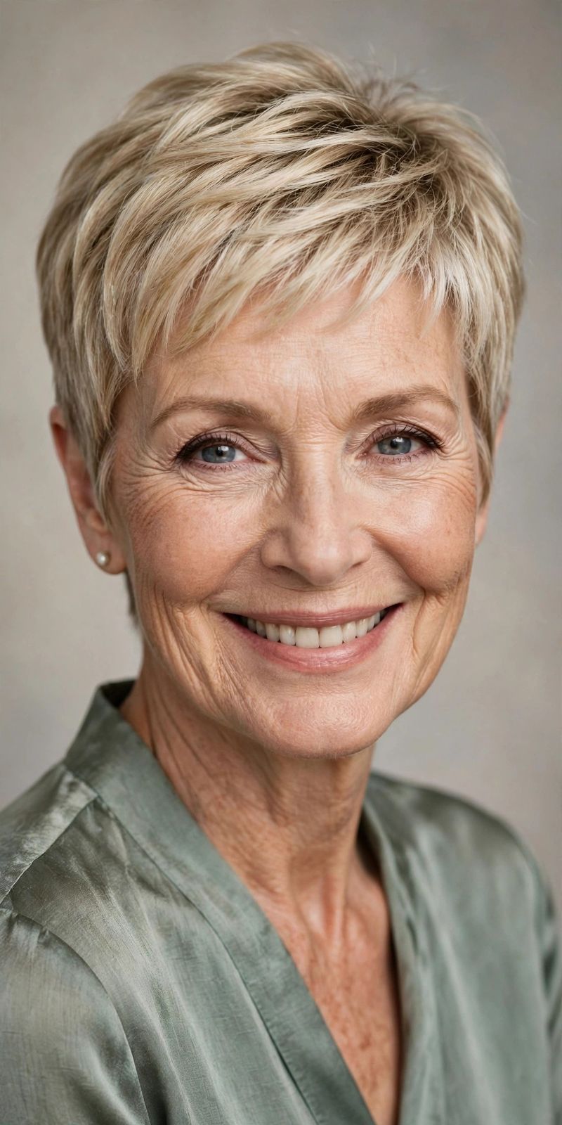 8 Tagli di capelli donna che ringiovaniscono per donne over 60 3 Pixie cut biondo corto donna over 60 che ringiovanisce viso