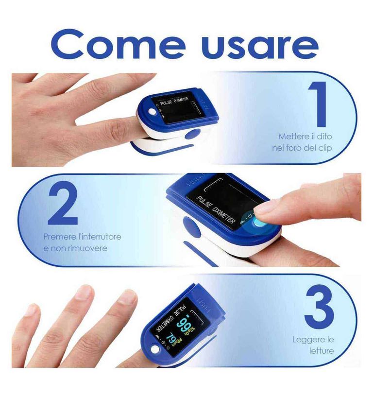Perché usare il saturimetro con Covid-19, tecnica e metodologia 4 Pulitore di pulse oximeter digitale, apparecchio medico per misurare la saturazione di ossigeno nel sangue e la frequenza cardiaca, con schermo LCD e facile da usare.