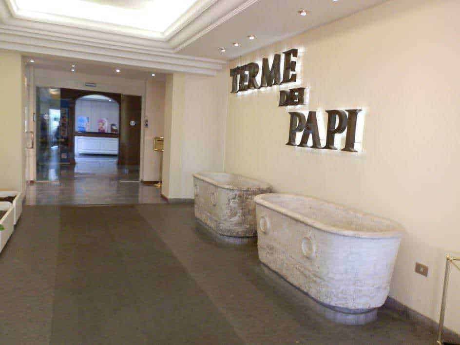 Ingresso del parco termale delle Terme dei Papi a Viterbo