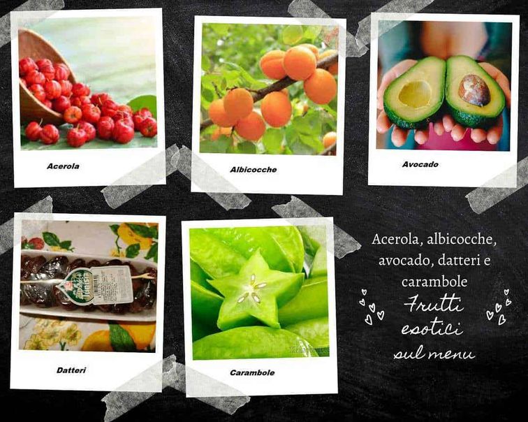 Frutti esotici top 23 dal mondo sulla tavola 2 Frutti esotici dal mondo: Acerola, albicocche, avocado, datteri e carambole, frutti esotici sul menu, immagini di frutta tropicale e salutare, perfetti per smoothies, dessert e piatti esotici, alimenti ricchi di vitamine e antiossidanti, idee healthy.