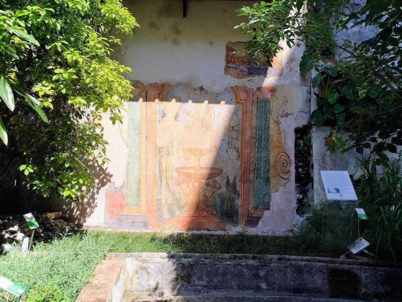 Giardino della Minerva Salerno del XII secolo (2026): storia, piante medicinali e curiosità 6 Giardino della Minerva Salerno del XII secolo - Affresco fontana dea Minerva