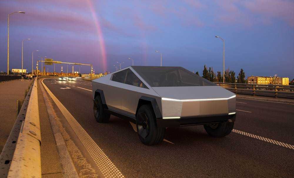 Tesla Cybertruck on the road