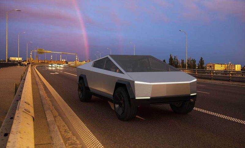 Le 5 auto più tecnologiche 4 Tesla Cybertruck on the road