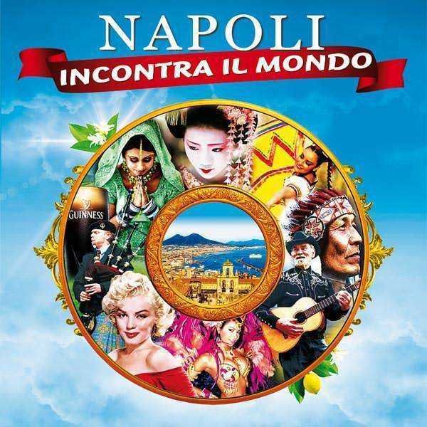 Vita di Napoli con cultura, musica, danza e tradizioni, che rappresentano l'incontro tra il mondo e la città partenopea. Un'immagine ricca di elementi culturali e folkloristici di Napoli.