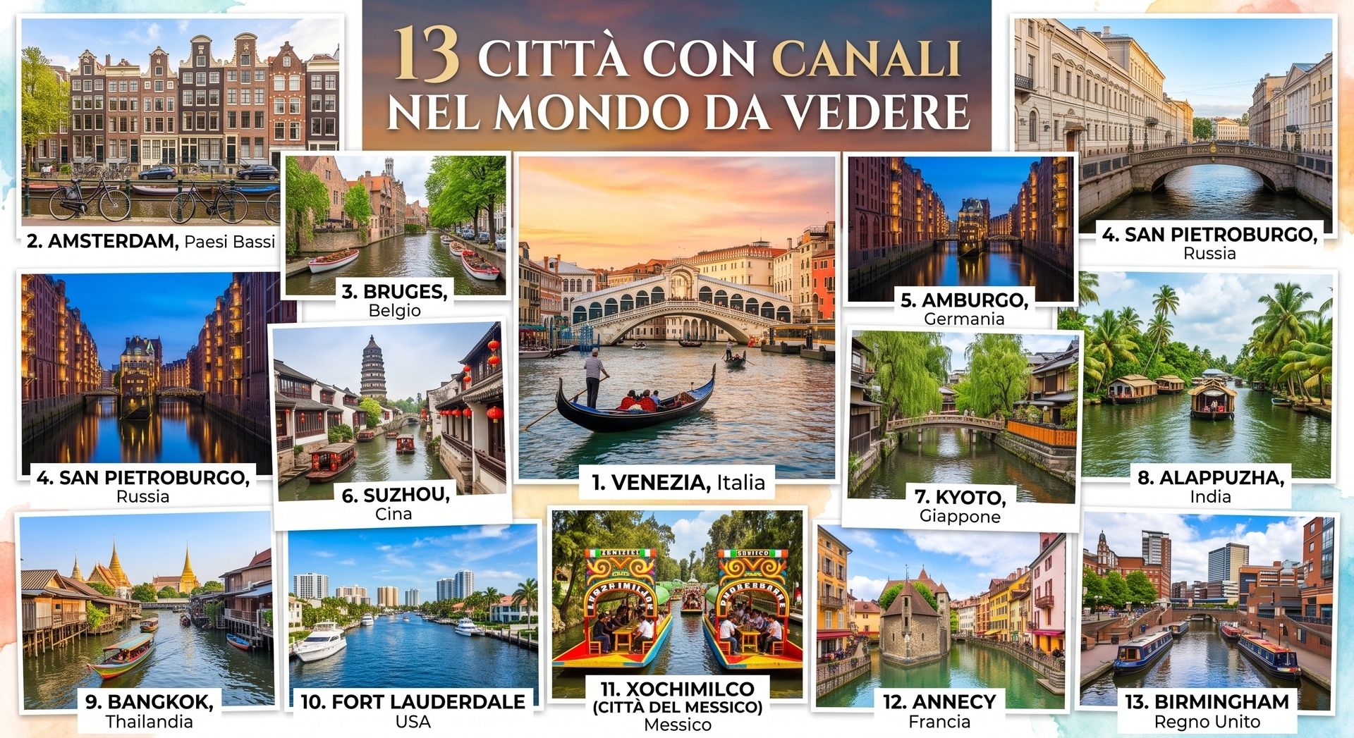 13 Città con canali nel mondo da vedere