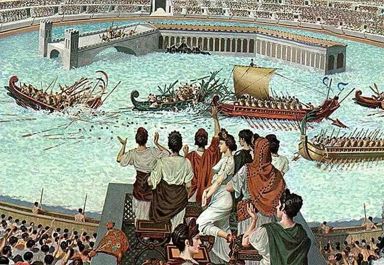 La storia del circo dai tempi antichi a oggi, 7 step 5 battaglie navali al Colosseo