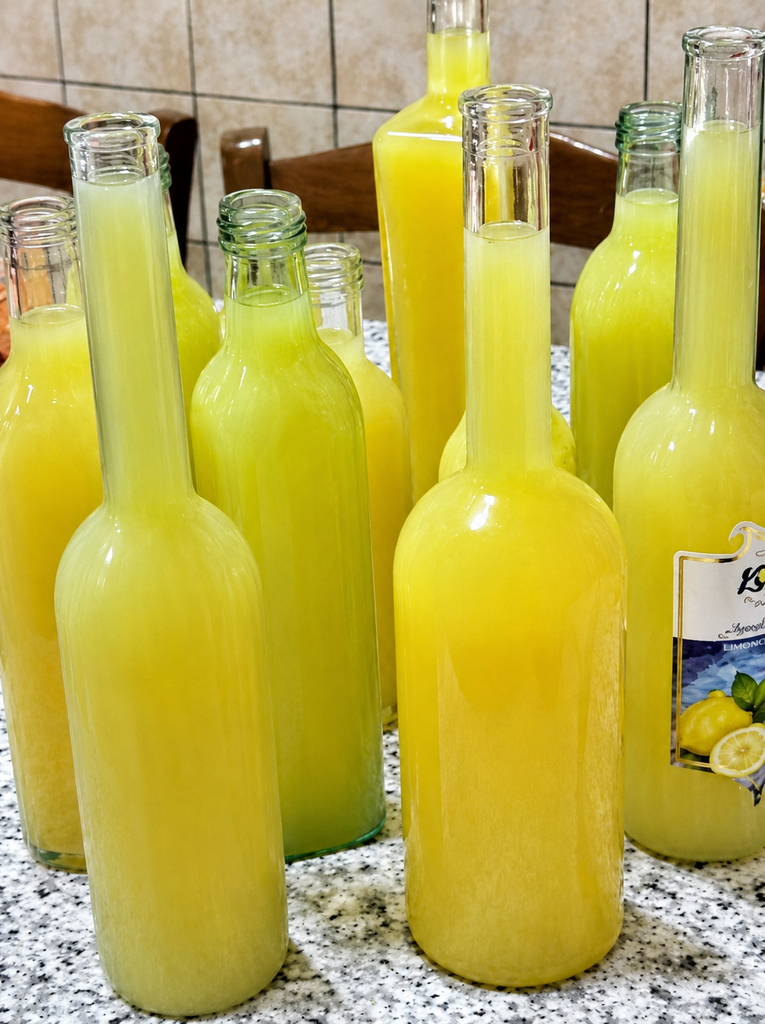 Limoncello Ricetta della Nonna: Varianti regionali 3 bottiglie ripiene di limoncello ricetta della nonna