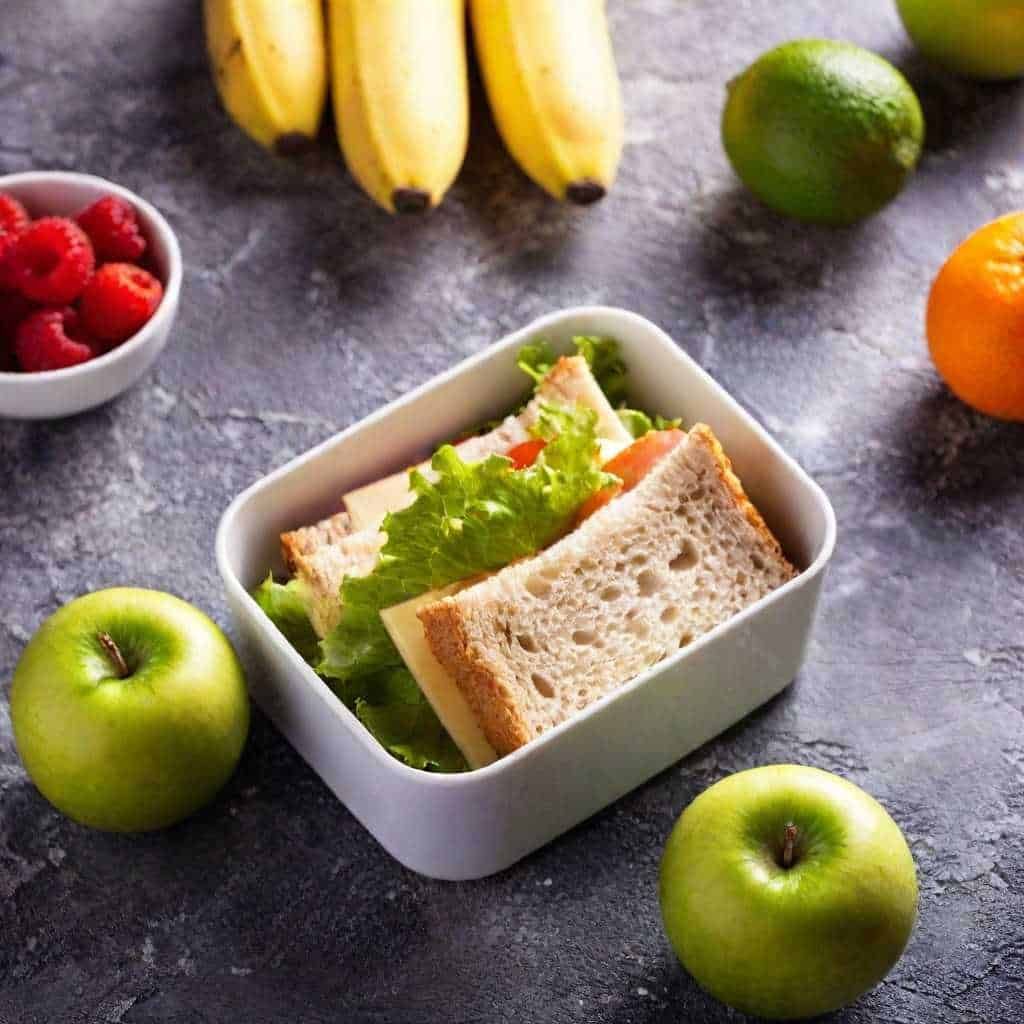 Lunch Box con Mini Sandwich, Frutta e Snack Salutari