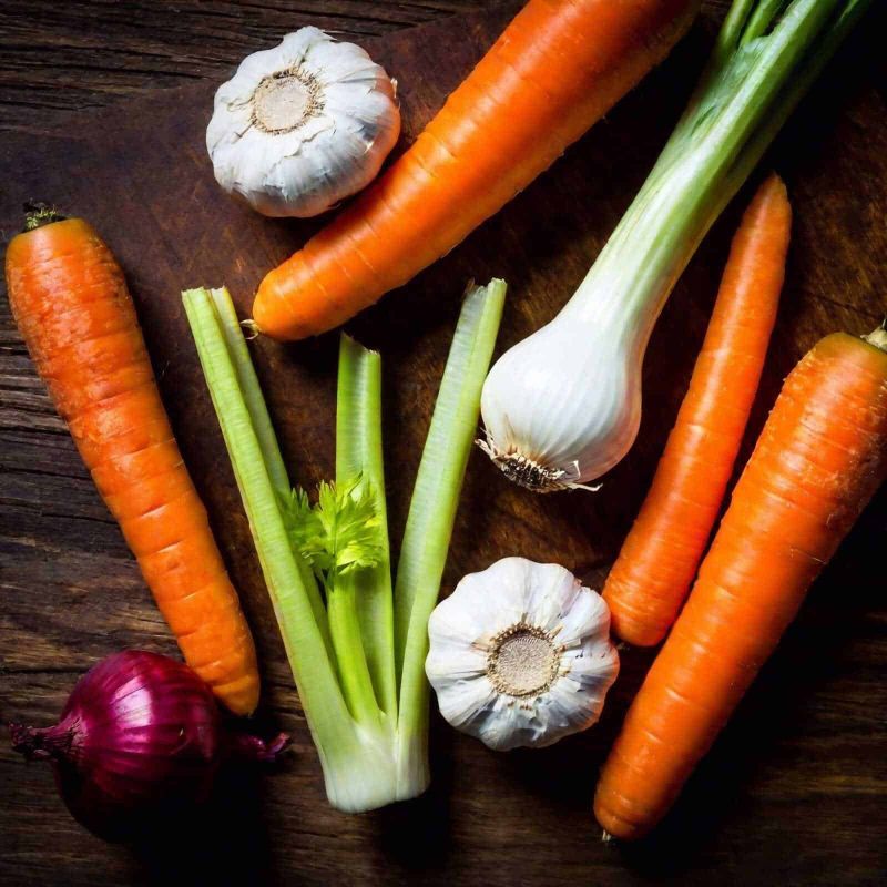 Verdure non amidacee: lista completa, tipi e 12 benefici 4 Carote, cipolle e aglio freschi su tavola di legno, ingredienti naturali per cucina salutare e ricette homemade. Vegetali di stagione con colori vivaci e nutrienti.