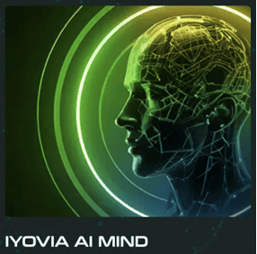 IYOVIA MIND e IYOVIA COACH stanno ridefinendo la crescita nell'era dell'IA 2 Tecnologia avanzata e intelligenza artificiale rappresentate attraverso un'immagine futuristica di un volto umano digitale con schemi e luci verdi.