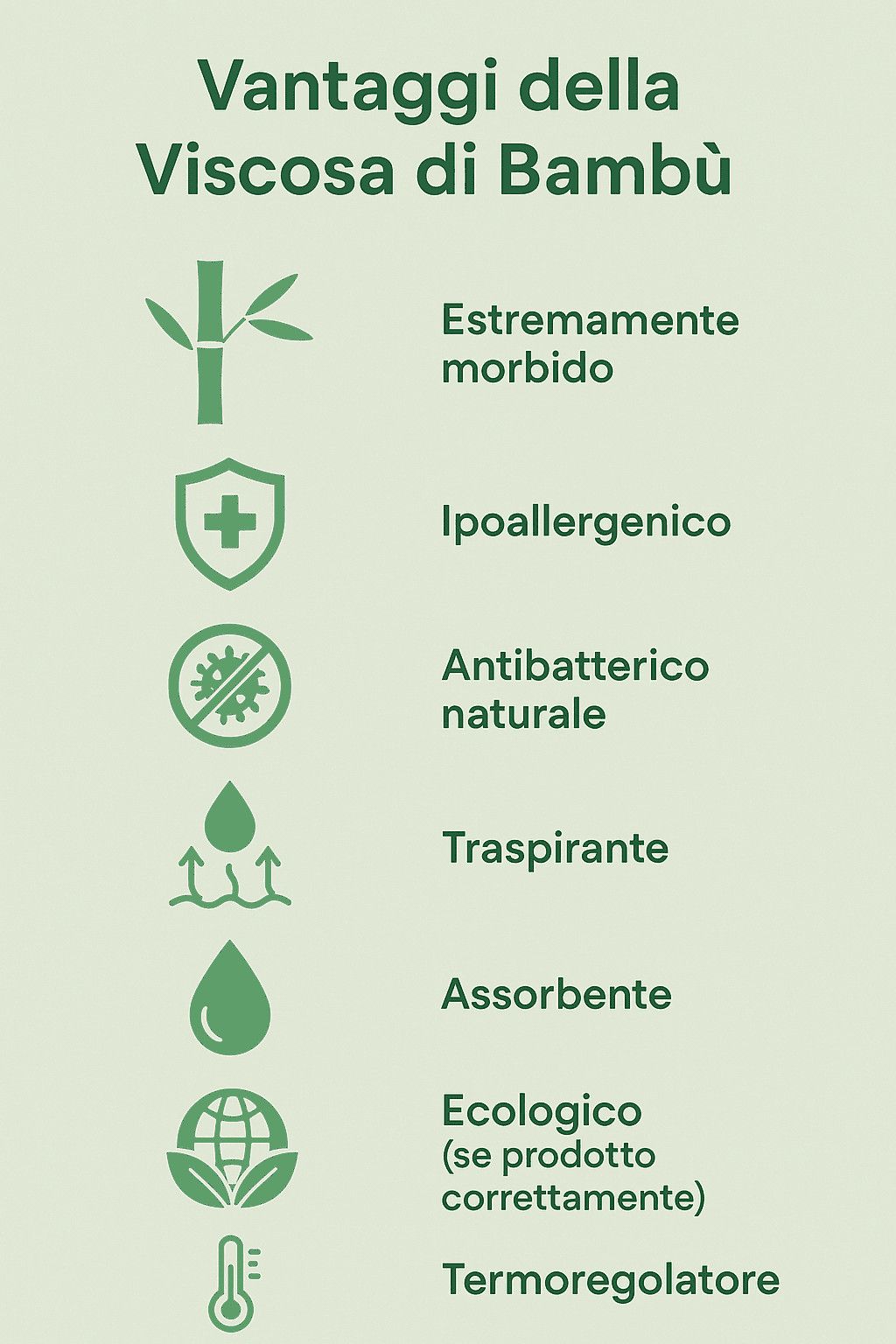 5 Tessuti estivi per pelle sensibile e allergie. pianta di bambù con i vantaggi della viscosa di bambù, come morbidezza, ipoallergenico, antibatterico naturale, traspirante, assorbente, ecologico e termoregolatore.